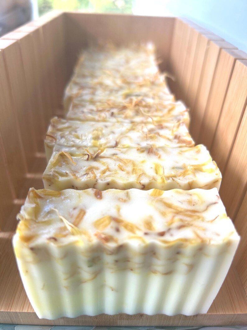 Calendula Soap for Sensitive Skin | Organic Handmade | Goat Milk |Infused Soap | Rash Sensitive | Psoriasis & Eczema Sensitive