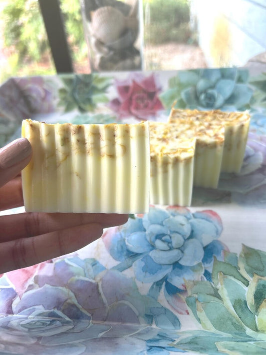 Calendula Soap for Sensitive Skin | Organic Handmade | Goat Milk |Infused Soap | Rash Sensitive | Psoriasis & Eczema Sensitive