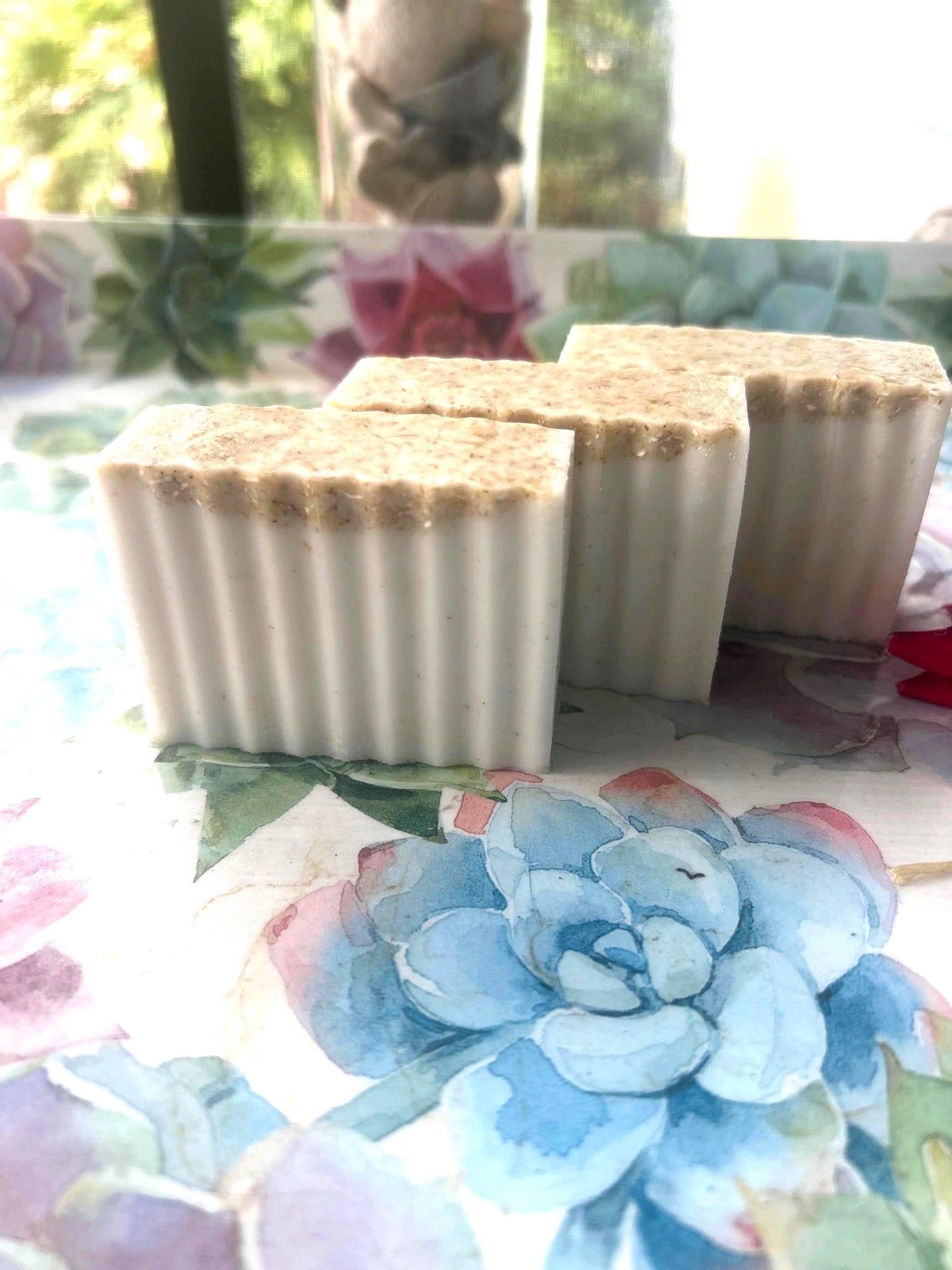 Lavender Oatmeal Cookie Exfoliating Bar for Acne-Prone Skin | Oatmeal | Exfoliating Skin | Handmade Natural | Organic Herb Infused Oils
