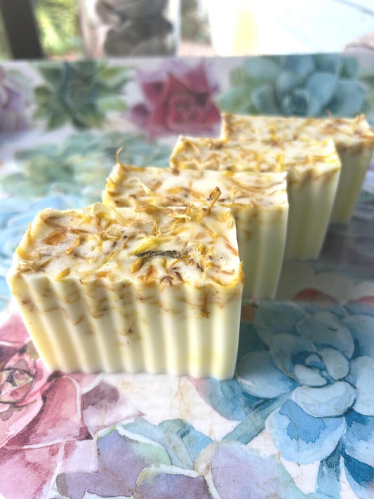 Calendula Soap for Sensitive Skin | Organic Handmade | Goat Milk |Infused Soap | Rash Sensitive | Psoriasis & Eczema Sensitive