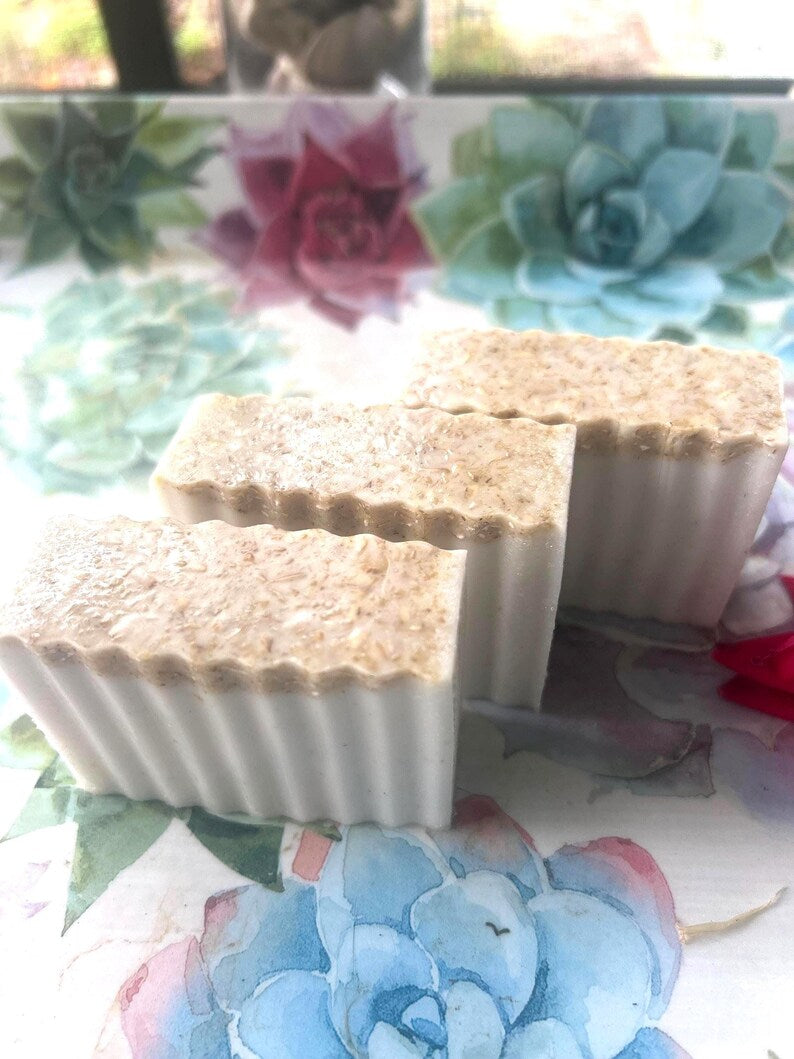 Lavender Oatmeal Cookie Exfoliating Bar for Acne-Prone Skin | Oatmeal | Exfoliating Skin | Handmade Natural | Organic Herb Infused Oils
